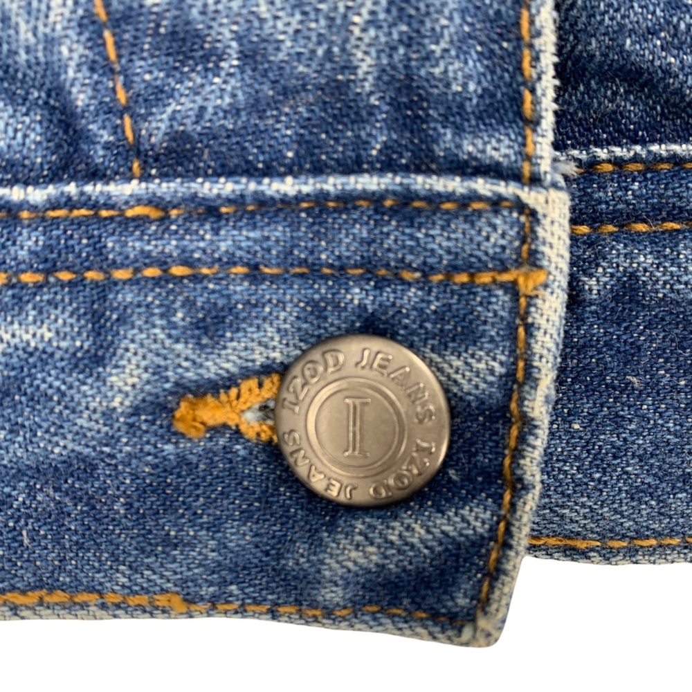 Izod Jeans Denim Jeans Trucker Jacket Medium Blue Wash - Picture 12 of 15
